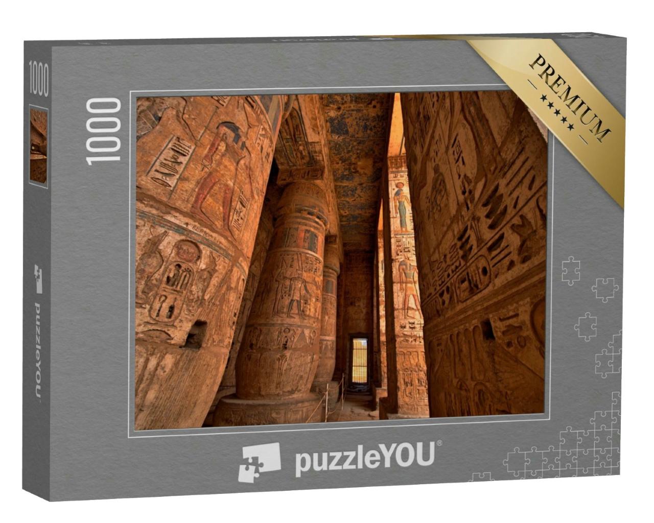 Puzzle 1000 Teile „Hieroglyphen in Medinat Habu, Luxor, Ägypten“