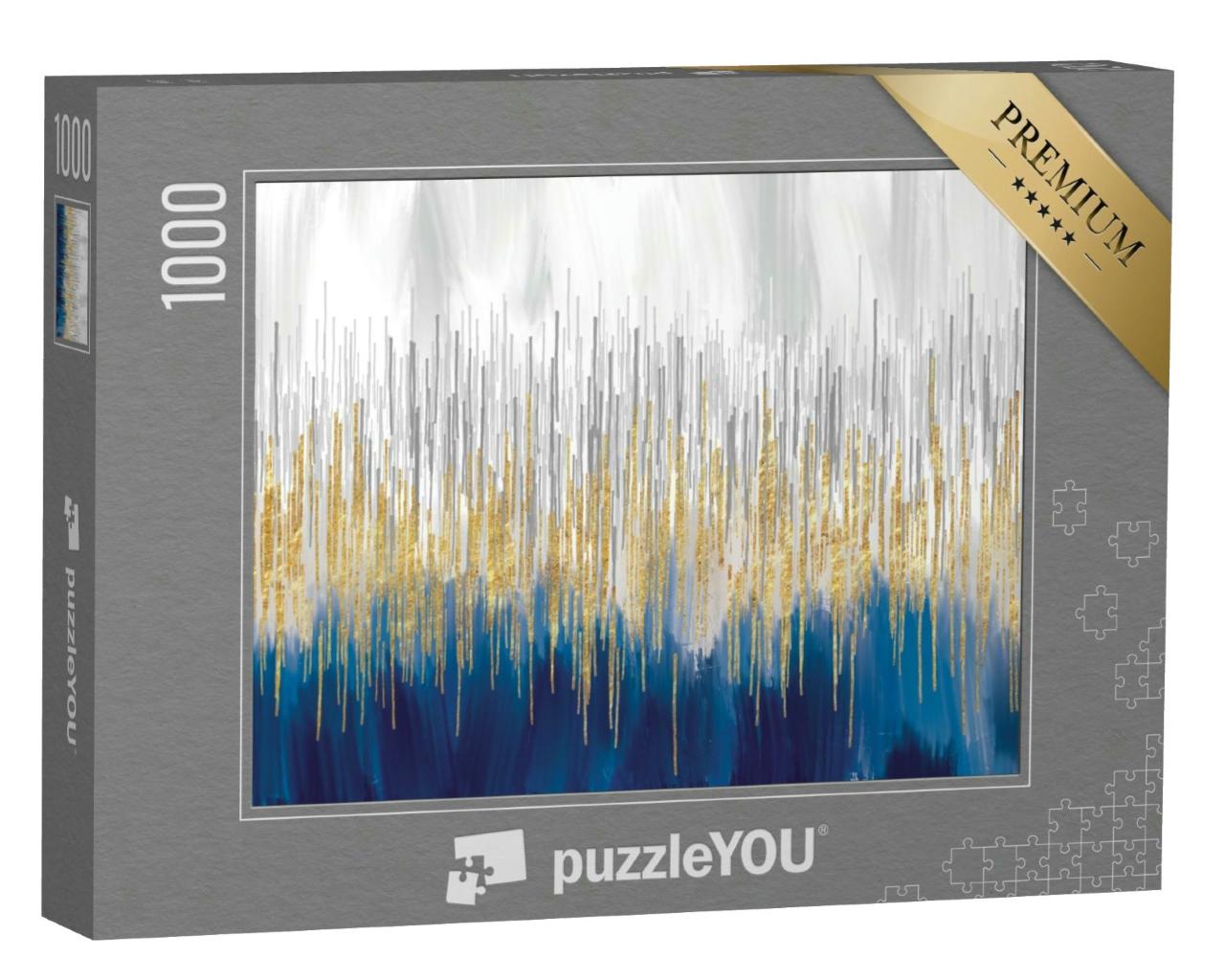 Puzzle 1000 Teile „Abstrakte Kunst in Gold und Blau“
