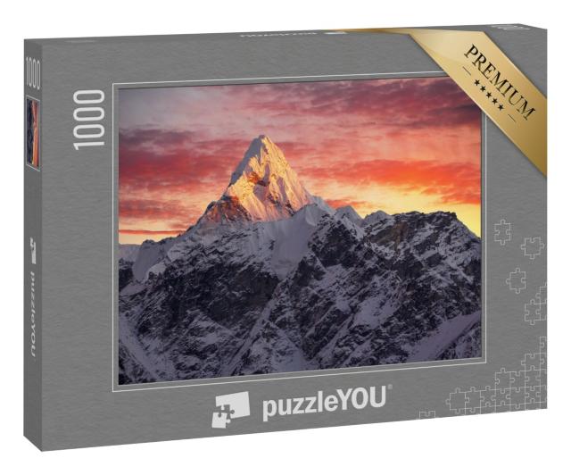 Puzzle 1000 Teile „Ama Dablam Gipfel im Sonnenuntergang, Nepal, Himalaya“