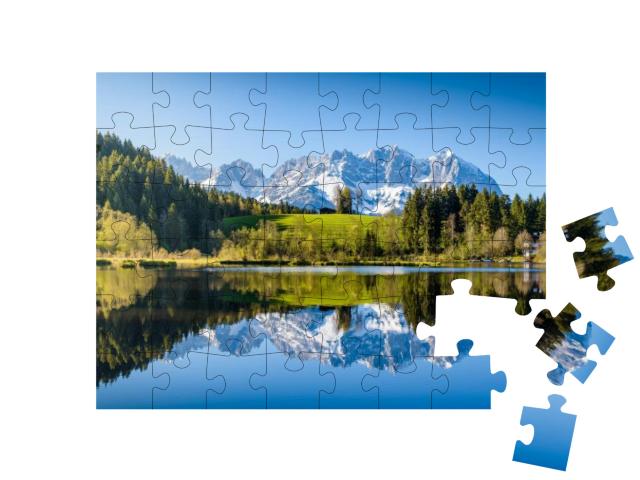 Puzzle 48 Teile „Idyllische Alpenlandschaft“