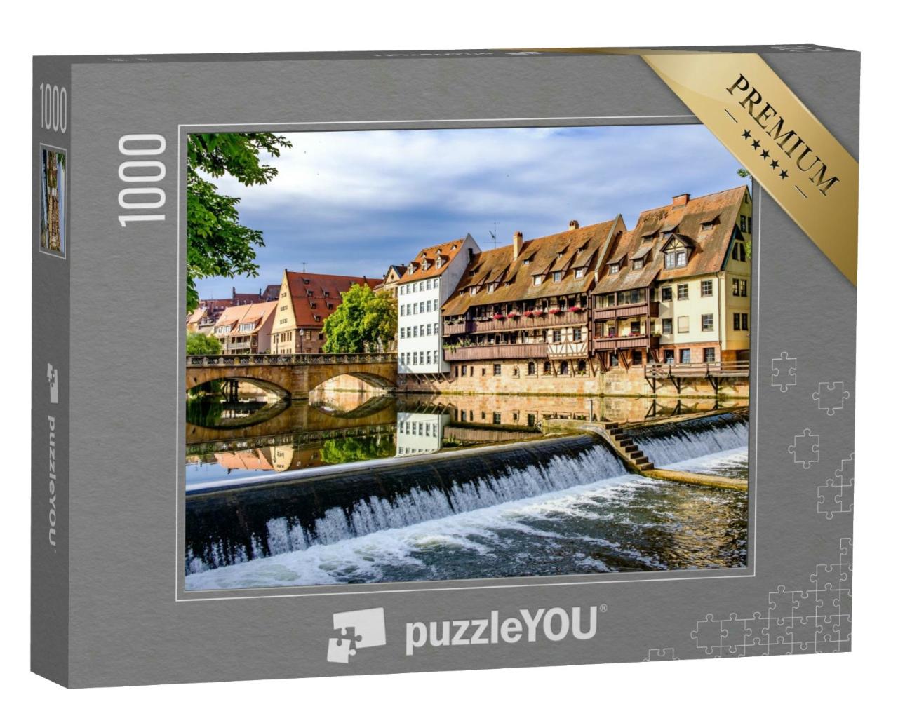 Puzzle 1000 Teile „Historische Fassade: Altstadt von Nürnberg, Deutschland“