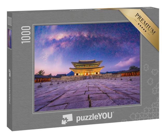 Puzzle 1000 Teile „Milchstraße hinter dem Gyeongbokgung Palast, Seoul, Südkorea“