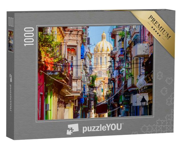Puzzle 1000 Teile „Bunte Straße in Havanna, Kuba“