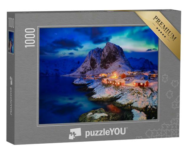 Puzzle 1000 Teile „Hamnoy Fischerdorf auf den Lofoten, Norwegen“