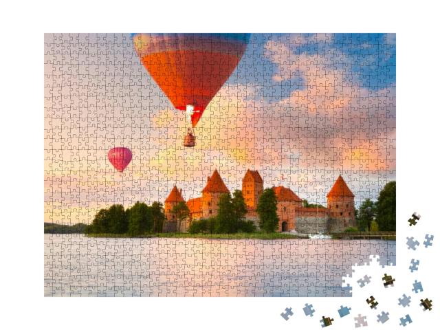 Puzzle 1000 Teile „Schloss aus rotem Backstein auf Trakai, Litauen“