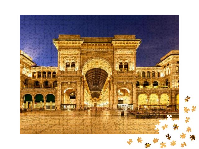 Puzzle 1000 Teile „Beeidruckender Blick auf die Galerie Vittorio Emanuele II, Mailand, Italien“