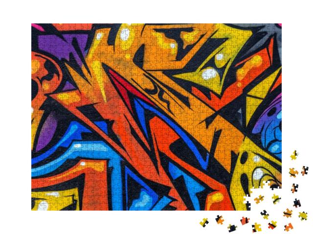 Puzzle 1000 Teile „Street Art Graffiti, Nahaufnahme“