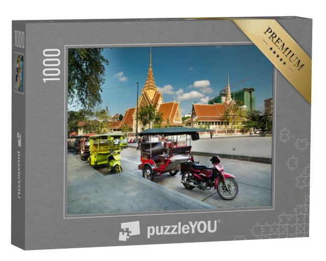 Puzzle 1000 Teile „Bunte Tuk Tuk Taxis, Kambodscha“
