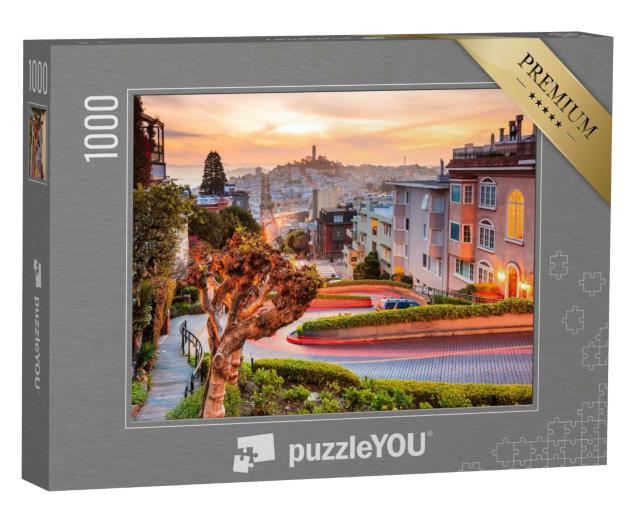 Puzzle 1000 Teile „Die Serpentinen der Lombard Street in San Francisco“
