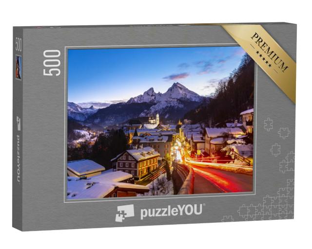 Puzzle 500 Teile „Berchtesgaden, im Hintergrund der Watzmann“