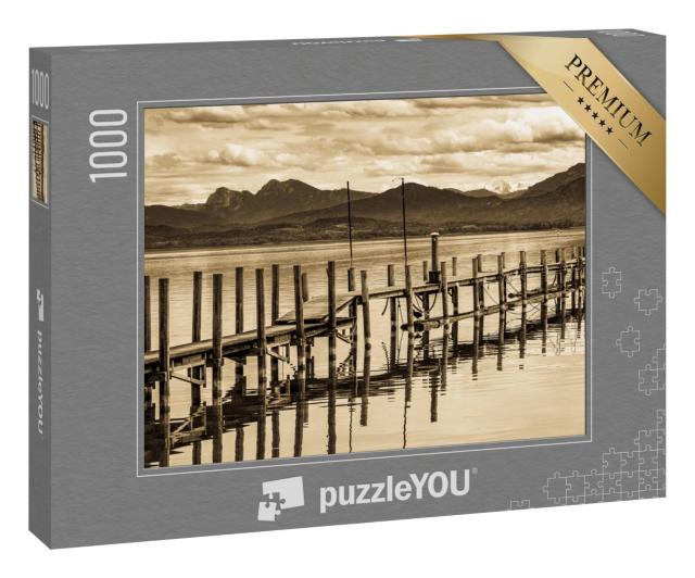 Puzzle 1000 Teile „Retrospektive des Holzstegs bei Gstadt am Chimsee“