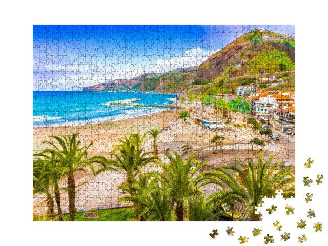 Puzzle 1000 Teile „Malerische Stadt Ribeira Brava, Madeira, Portugal“