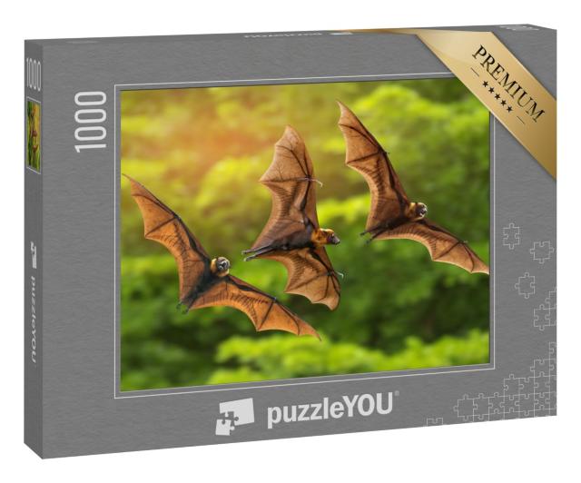 Puzzle 1000 Teile „Drei fliegende Fledermäuse“