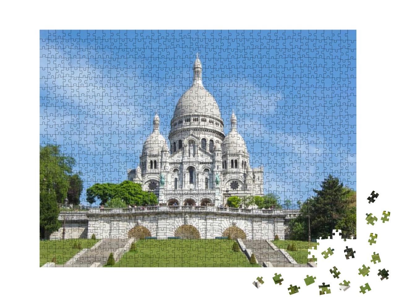 Puzzle 1000 Teile „Basilika Sacre Coeur am Montmartre-Hügel, Paris, Frankreich“