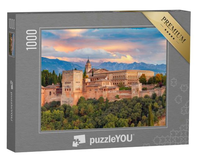 Puzzle 1000 Teile „Majestätische Festung und Palastanlage Alhambra, Granada, Spanien“
