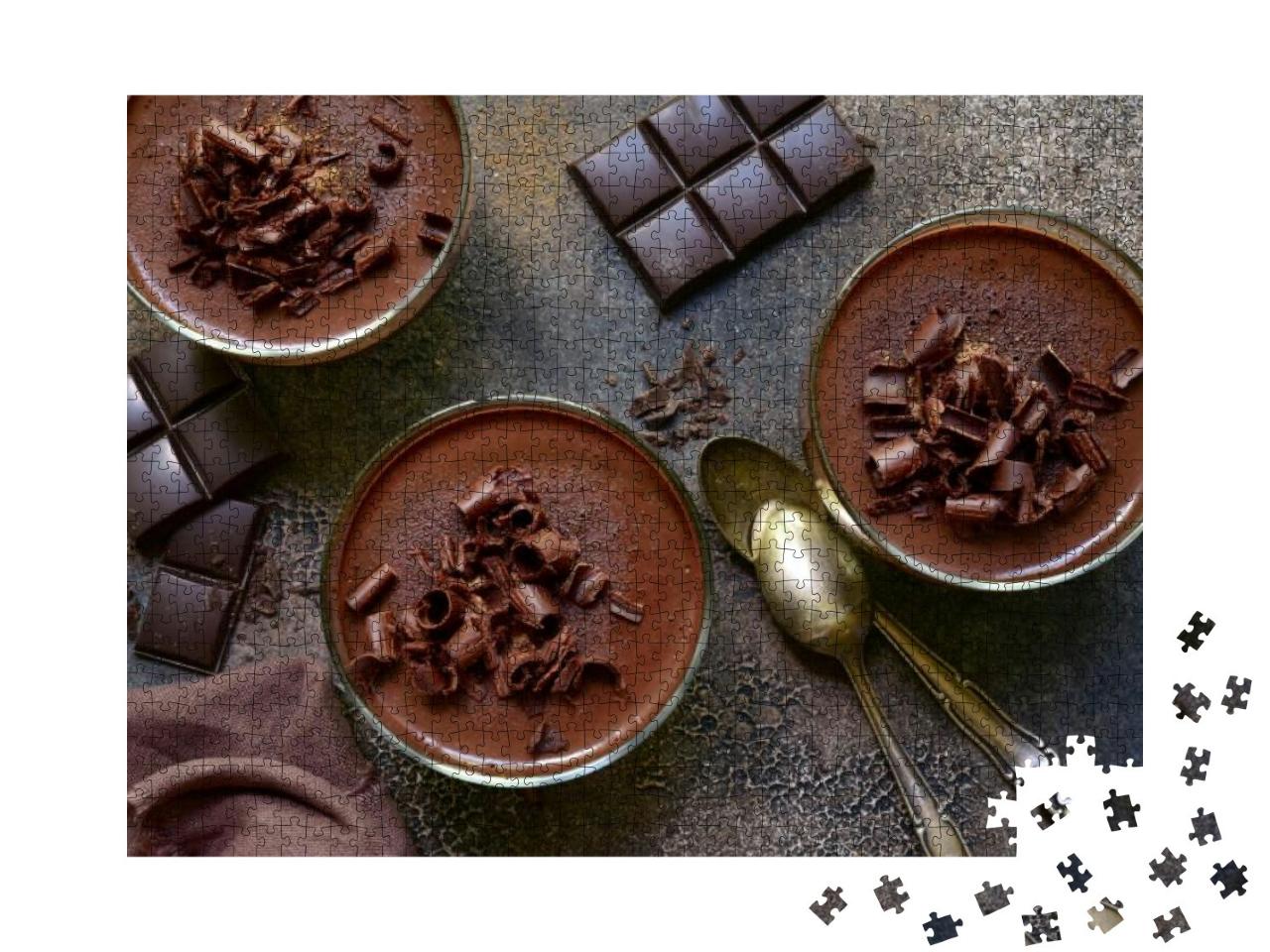 Puzzle 1000 Teile „Hausgemachte Mousse au Chocolat, raffiniert serviert“