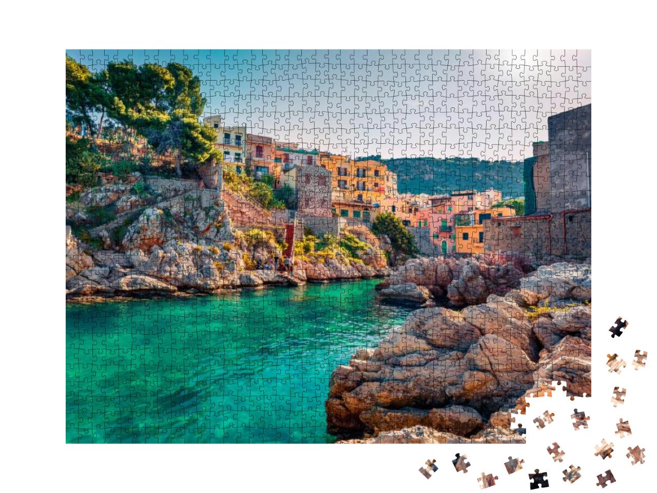Puzzle 1000 Teile „Malerisches Dorf Sant' Elia auf Sizilien, Italien“