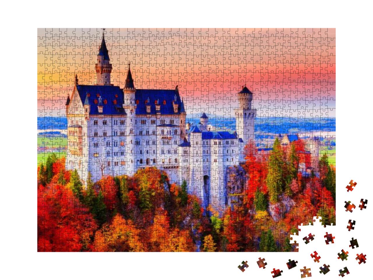 Puzzle 1000 Teile „Neuschwanstein, Märchenschloss von König Ludwig II.“