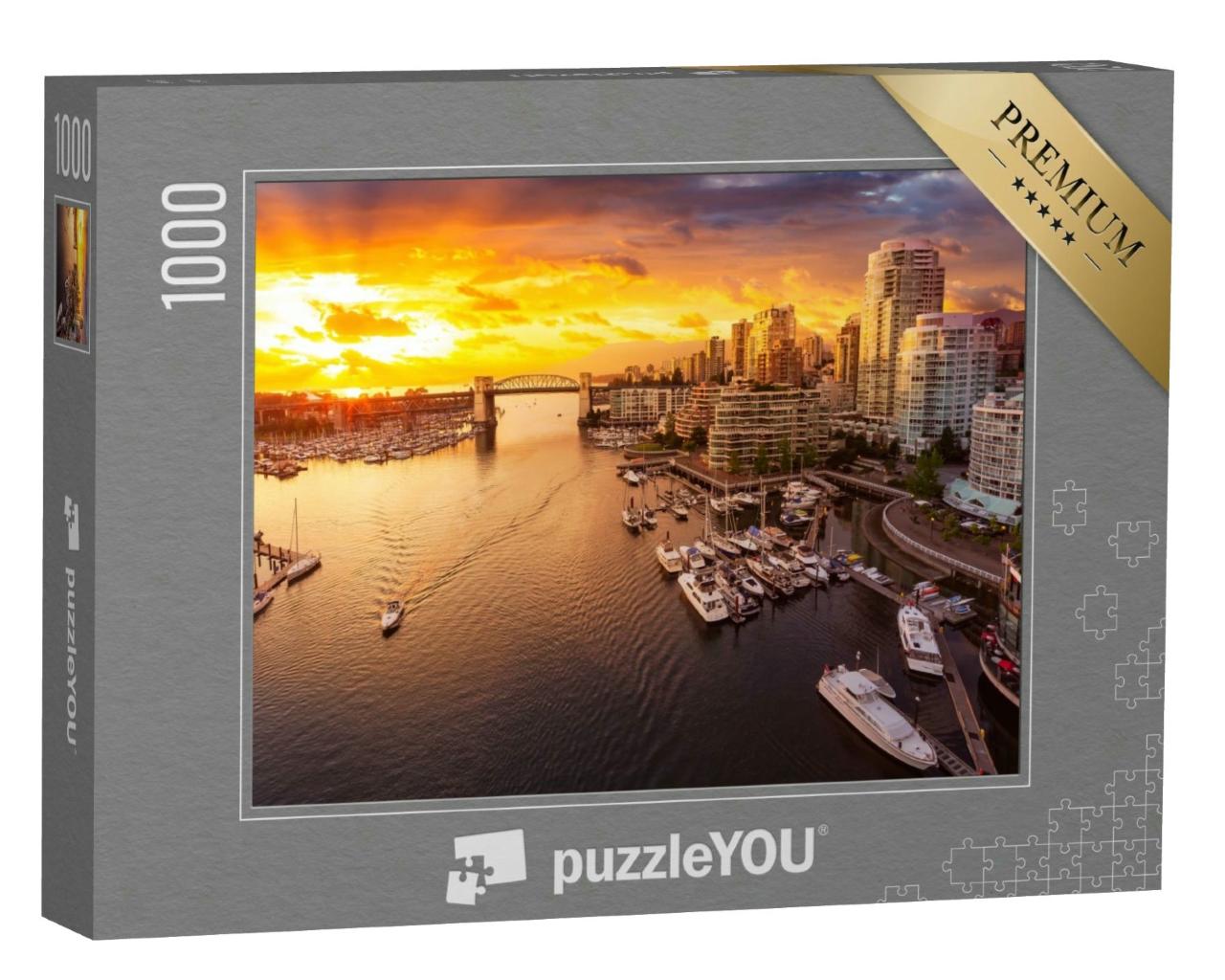 Puzzle 1000 Teile „Blick auf die Burrard Street Bridge und den False Creek von Vancouver, Kanada“