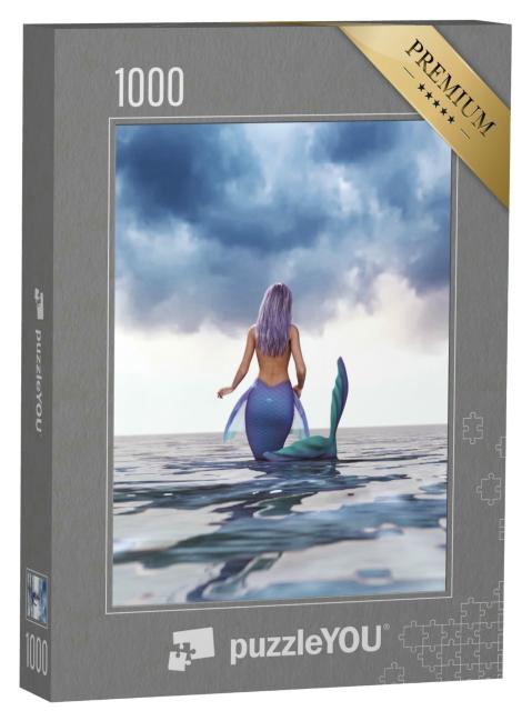 Puzzle 1000 Teile „Fantasy: Meerjungfrau im mythischen Meer“