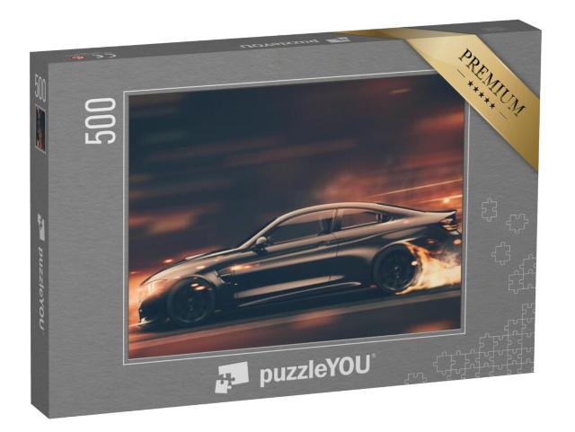 Puzzle 500 Teile „Ein schwarzer Sportwagen“