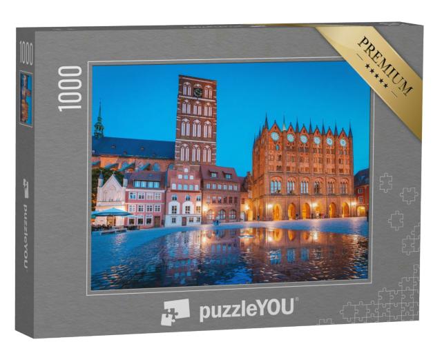 Puzzle 1000 Teile „Dämmerung über der Hansestadt Stralsund“