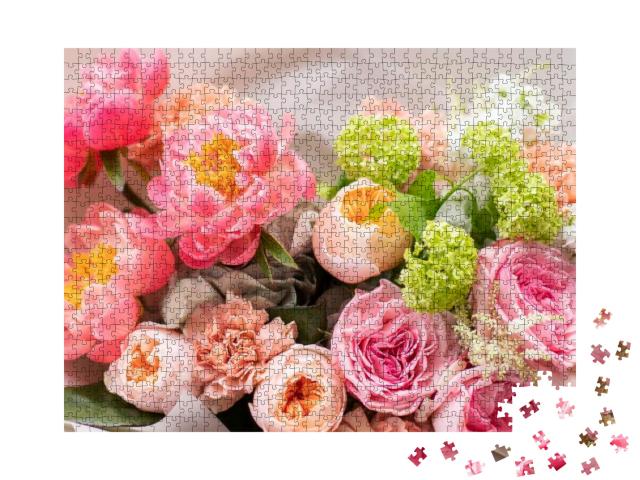 Puzzle 1000 Teile „Blumenladen: schöner Strauß gemischter Blumen“