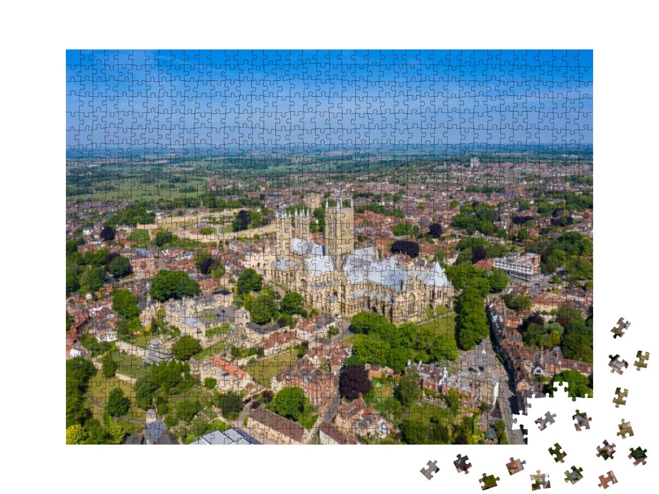Puzzle 1000 Teile „Lincoln in England aus der Vogelperspektive“