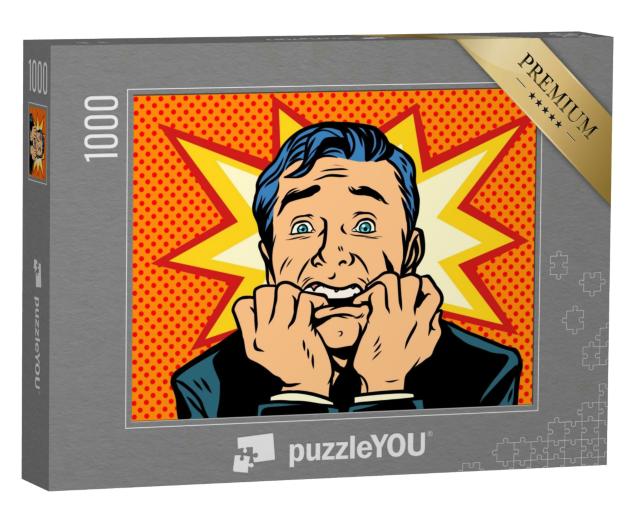 Puzzle 1000 Teile „Verängstigte Menschen, Emotionen als Comic, Pop-Art“