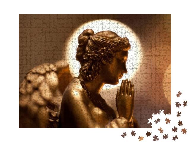 Puzzle 1000 Teile „Goldene Engel-Statue“