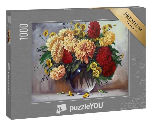 Puzzle 1000 Teile „Ölgemälde: Stillleben, Blumen“