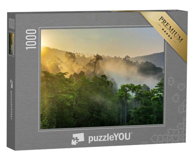 Puzzle 1000 Teile „Tropischer Regenwald, atemberaubende Aussicht auf den Regenwald von Borneo“