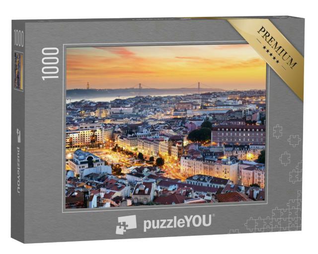 Puzzle 1000 Teile „Lissabon im Sonnenuntergang“