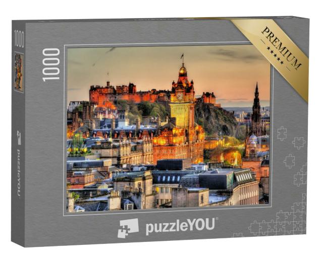 Puzzle 1000 Teile „Blick vom Calton Hill auf die Burg von Edinburgh, Schottland“