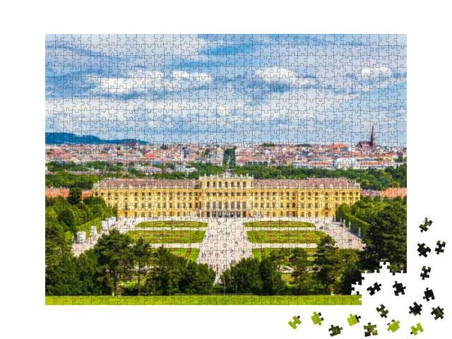 Puzzle 1000 Teile „Schloss Schönbrunn mit dem malerischen Großen Parterregarten, Wien“