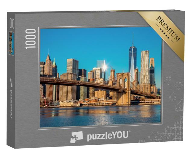 Puzzle 1000 Teile „Downtown New York: Brooklin Bridge und Manhattan“