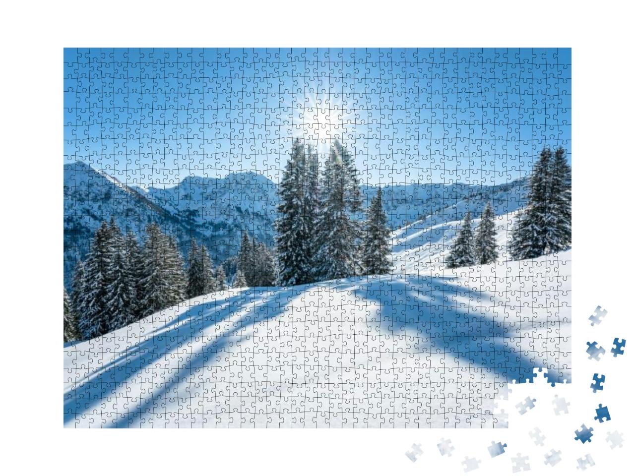 Puzzle 1000 Teile „Malerisches Allgäu: Ein Winterwunderland“