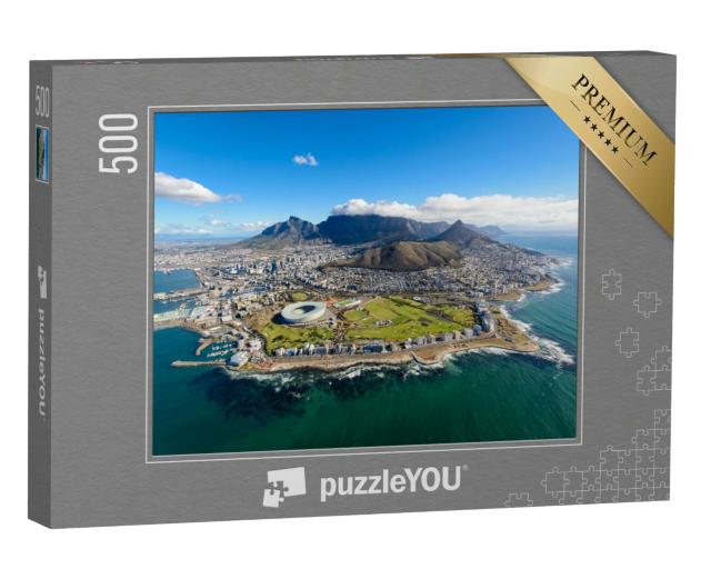 Puzzle 500 Teile „Blick vom Hubschrauber: Luftaufnahme von Kapstadt, Südafrika“