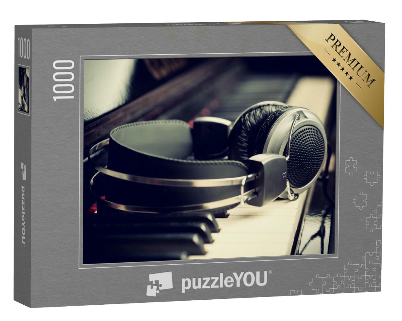 Puzzle 1000 Teile „Klaviertastatur und Kopfhörer, bereit für den Einsatz“
