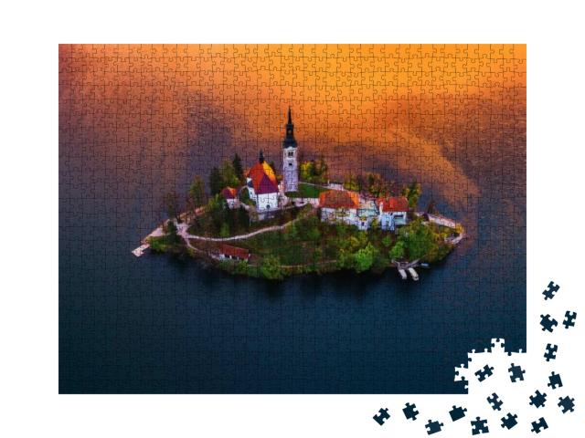 Puzzle 1000 Teile „Kirche der Himmelfahrt im Bled See, Slowenien“