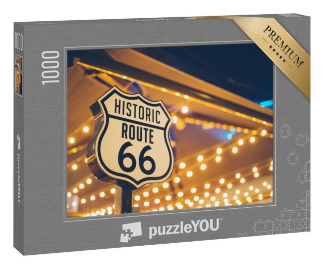 Puzzle 1000 Teile „Route 66 Zeichen, Kalifornien, USA“