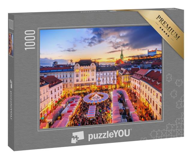 Puzzle 1000 Teile „Weihnachtsmarkt im historischen Zentrum von Bratislava, Slowakei“