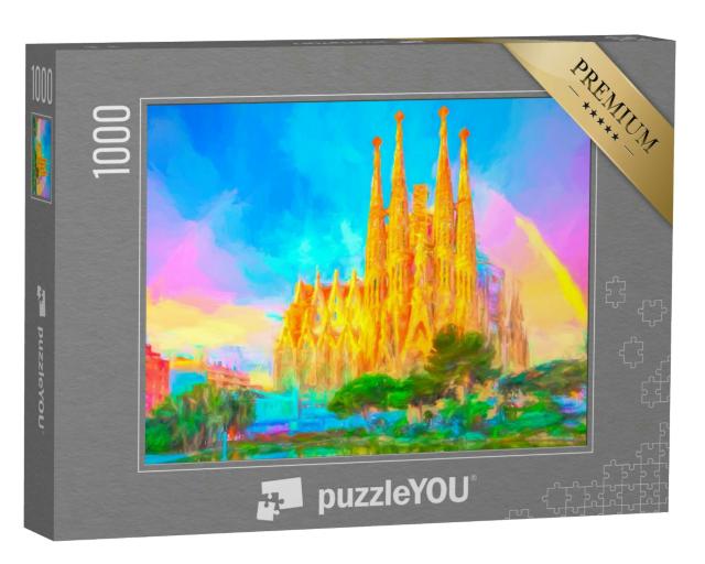 Puzzle 1000 Teile „Kunstgemälde: La Sagrada Familia von Antoni Gaudí“