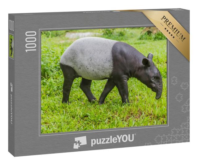 Puzzle 1000 Teile „Tapir, Säugetier, das sich von großen Pflanzen ernährt“