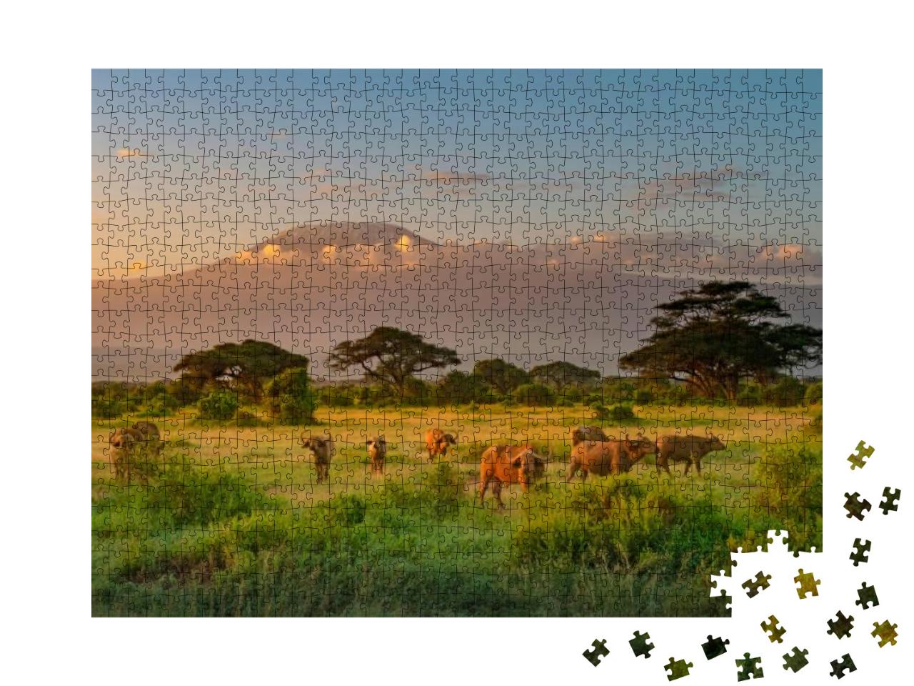 Puzzle 1000 Teile „Morgenstimmung am Killimanjaro“
