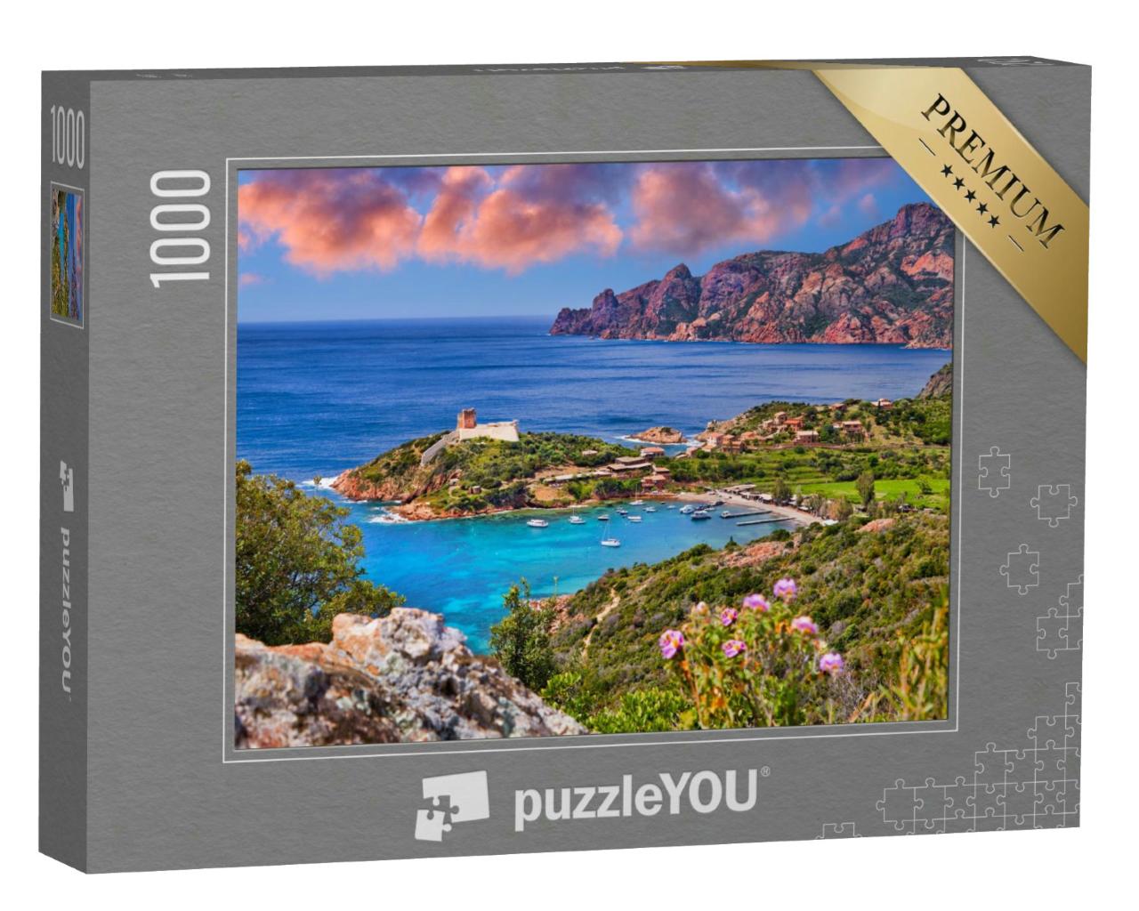 Puzzle 1000 Teile „Girolata-Bucht auf der Insel Korsika, Frankreich“