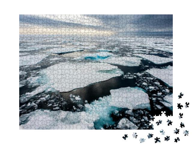 Puzzle 1000 Teile „Eisschollen der Arktis schmelzen, Klimawandel“
