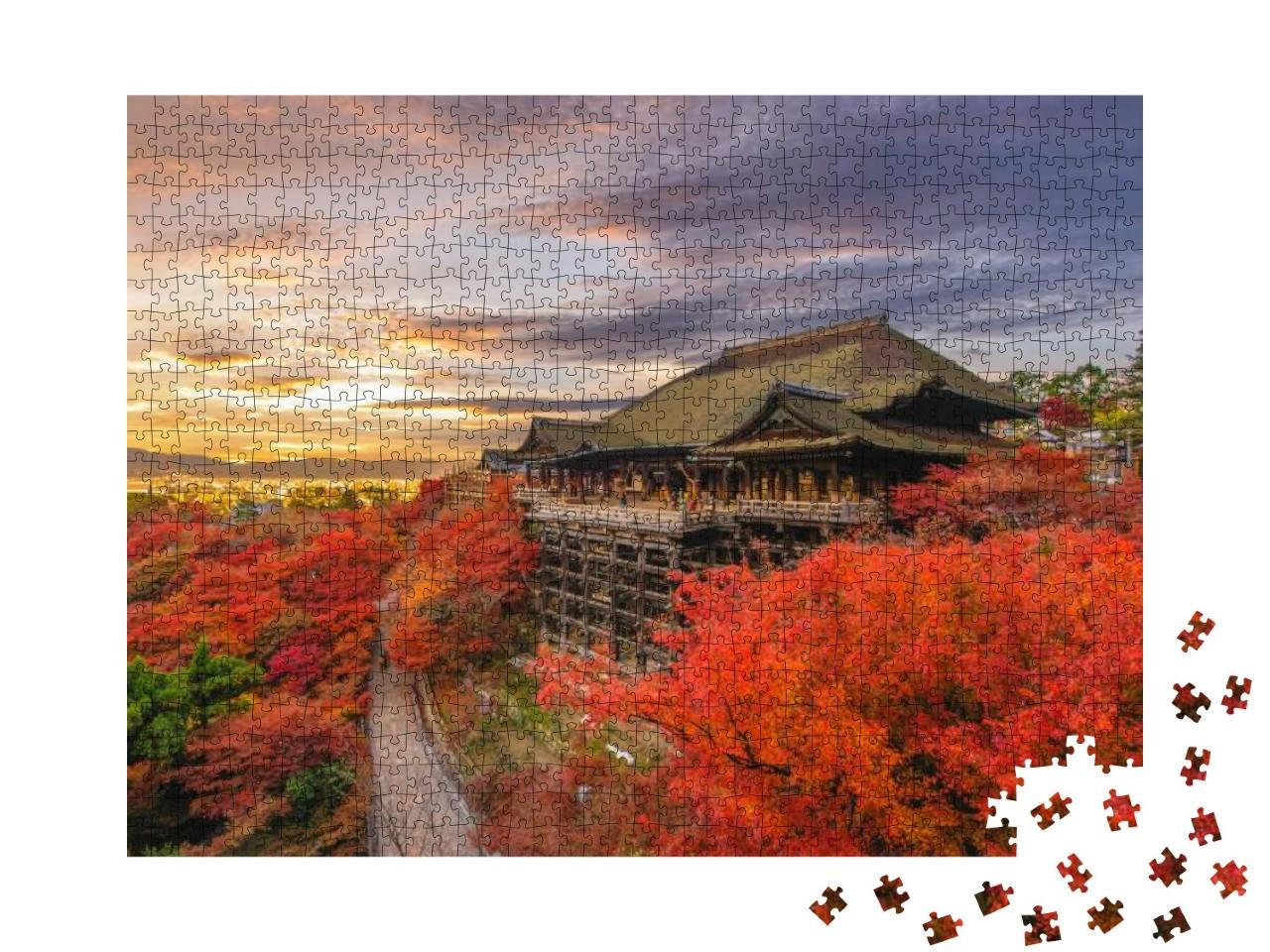 Puzzle 1000 Teile „Bezauberndes Herbstbild, Kiyomizu-dera, Kyoto, Japan“