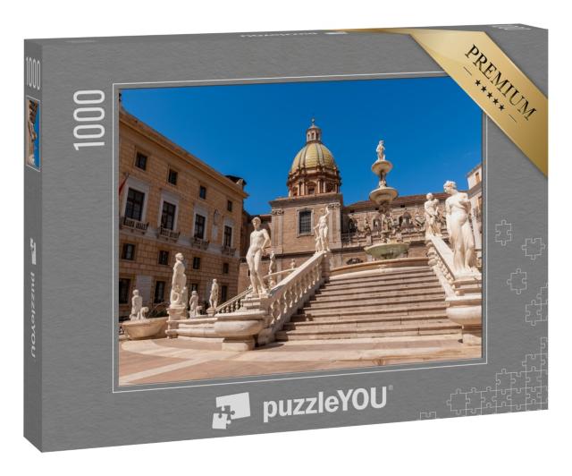 Puzzle 1000 Teile „Fontana Pretoria auf der Piazza Pretoria in Palermo, Sizilien“