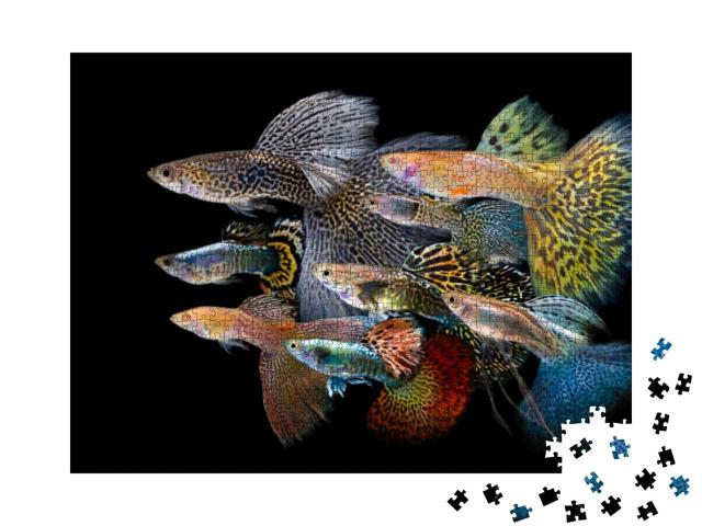 Puzzle 1000 Teile „Unterwasserwelt: Bunte Guppy Fische“